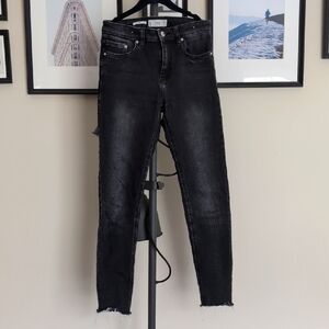 Mango ISA Skinni Ankle Stretch Denim Dark Gray/Black Jean Size 2